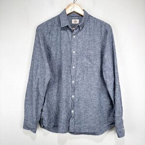 Men's Marine Layer Light Blue Button-Up Shirt Medium